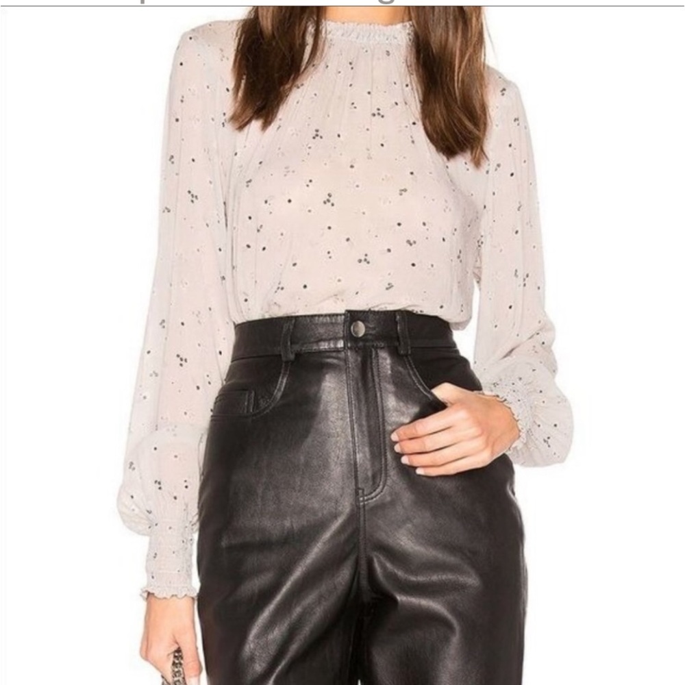 BELLA DAHL FLORAL SHIRRED
COLLAR‎ BLOUSE SZ M